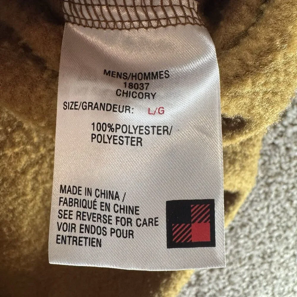 Woolrich Vest Mens Large Brown Full Zip Fleece Pockets Outdoors Hiking‎ Chicory